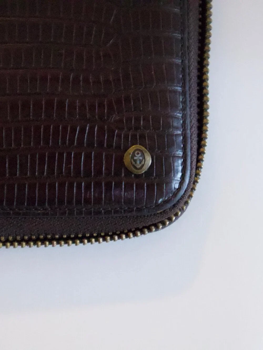Vintage ONASIS Lizard Embossed Leather Long zip around travel Wallet